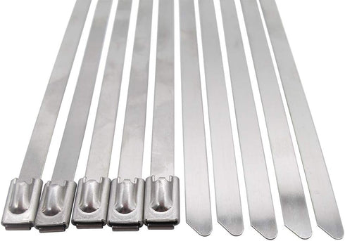 Superun Metal Zip Ties, 5.9 Inch Stainless Steel Cable Ties, Heavy Duty Pack of 100 pcs