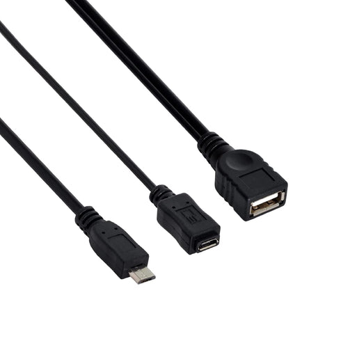 chenyang Micro USB Male to USB 2.0 Female OTG Cable with Micro USB Auxiliary Power Supply