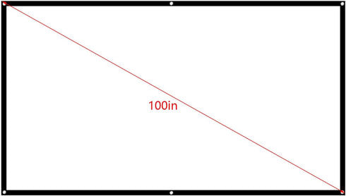 HD Projector Screen, 100inch, 16:9 Portable Foldable Movie Screen for Home, Office, Classroom