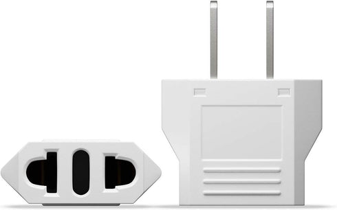 European to US Plug Adapter, Unidapt EU to US Plug Adapter, Europe to USA Plug Adaptor, 220V to 110V Plug Pin Converter, Travel Adapters European to American, Canada, Mexico, Type A, 2-Pack