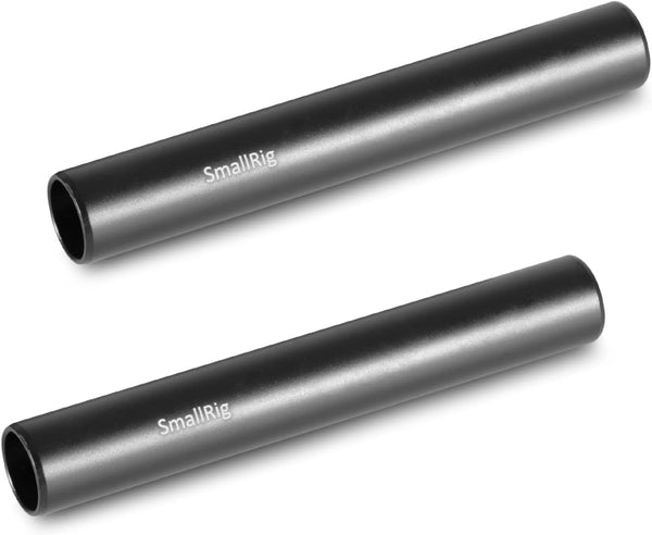 SmallRig 4 Inches Black Aluminum Alloy 15mm Rod, Pack of 2-1049