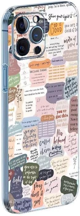 Phone Case with Bible Verses, Compatible with iPhone 15, Jesus Quotes Christian Design, Soft Shockproof Cover