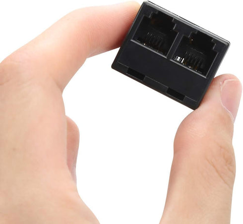 Uvital RJ12 6P6C 3 Female Telephone Line Splitters, Phone Jack Splitter, Telephone Landline Cable Connector (Black, 30