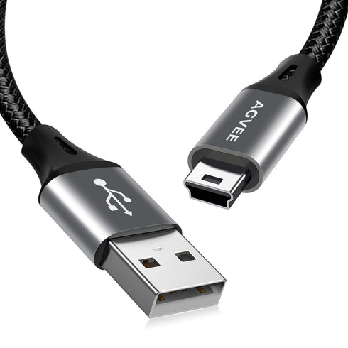 AGVEE 6ft Replacement Charger Data Cable for Garmin Nuvi GPS, TI-84 Plus/CE/C, Blue Yeti Mic, Canon IFC-400PCU, Dark