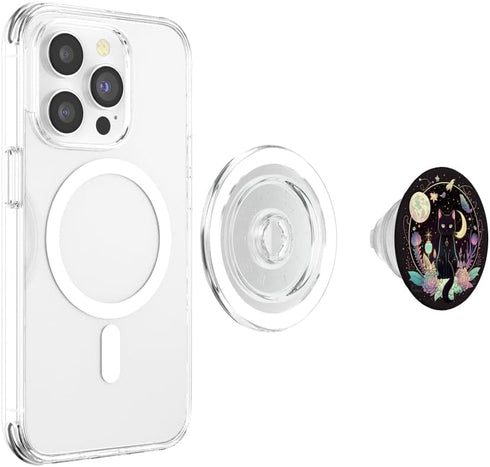 PopSockets PopGrip for MagSafe Moon Phases Crystal Witchy Cute Black Cat Kawaii Pastel Goth