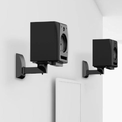 WALI Speaker Wall Mounts, Dual Side Clamping Bookshelf Mounting Bracket for Large Surrounding Sound Speakers, Holds up