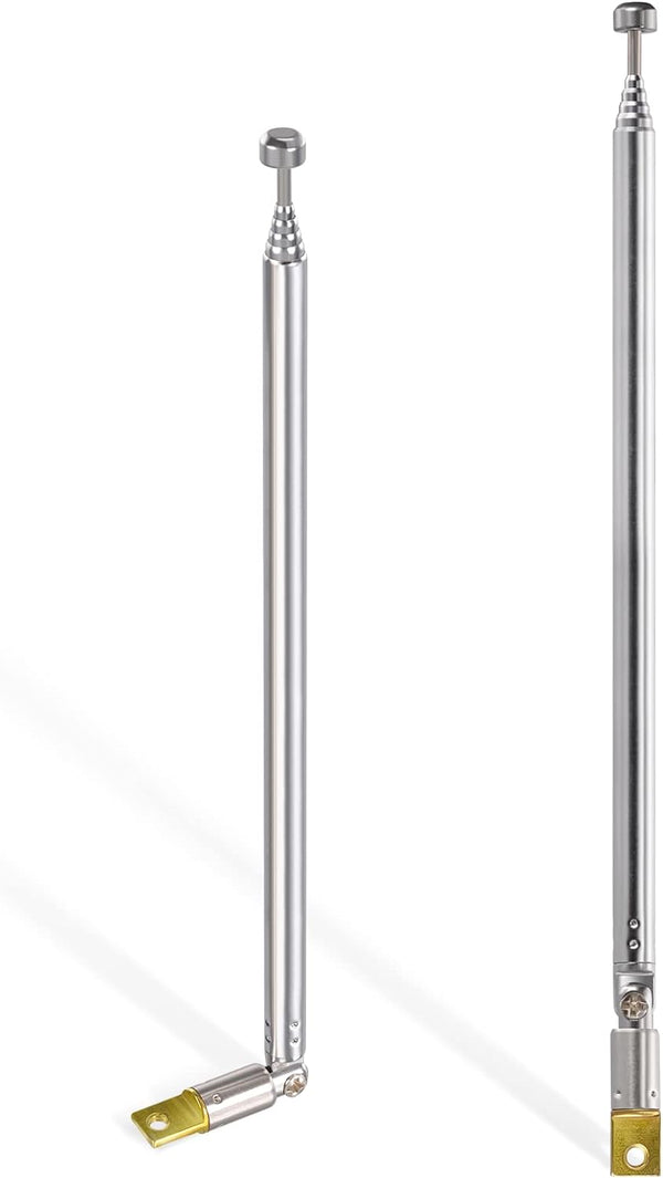 BINGFU 6 Sections Telescopic 65cm AM FM Antenna Portable Radio Antenna Replacement (2-Pack)