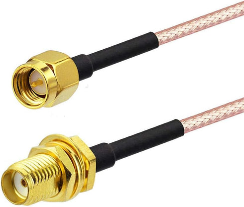 BINGFU SMA Female Bulkhead Mount to SMA Male RG316 Antenna Extension Cable, 6 inch 2-Pack