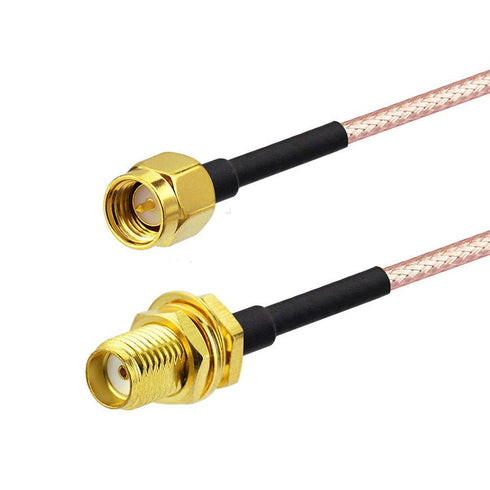 BINGFU SMA Female Bulkhead Mount to SMA Male RG316 Antenna Extension Cable 12 inch 30cm 2-Pack for 4G LTE Router