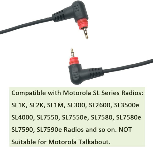 Shape Earpiece Walkie Talkie Headset with Mic PTT, Compatible with Motorola SL300, SL3500e, SL4000, SL7550