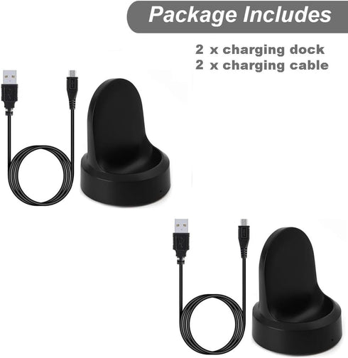 Emilydeals Gear S3 Charger, Smart Watch Charging Cradle Dock for Samsung Gear S3 Classic/Frontier (2-Pack)