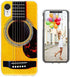 for iPhone XR Case - Shockproof Anti-Scratch Slim Soft TPU Clear Protective Cover (Funny Yellow Music Guitar)