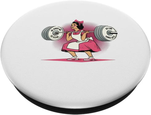 Funny Weightlifting Quote Retro Pun Clean Lifting Exercise PopSockets Standard PopGrip
