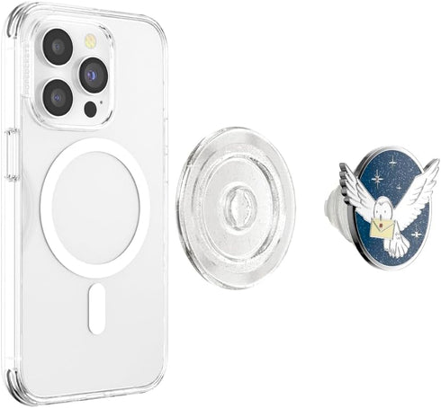 PopSockets Phone Grip with Expanding Kickstand, Compatible with MagSafe, Adapter Ring Included, Enamel Hedwig