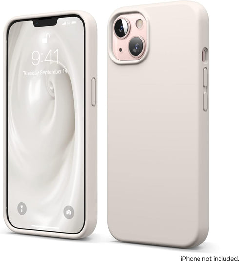 elago iPhone 13 Case, Slim Liquid Silicone, Shockproof Full Body Cover, Anti-Scratch Microfiber Lining, 6.1" (Stone)