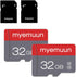 myemuun 2 Pack 32 10, (32GB*2) GB Micro Memory Card with Adapter, TF Memory Card Class Mini Memory Card