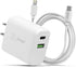 20W Charger Set for iPhone and iPad, USB C and USB Dual Wall Charger with Type-C Lightning Cable Compatible with iPhone