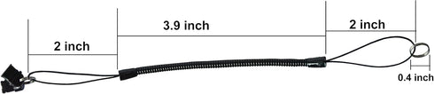 Elastic Tether Coiled Spring Lanyards with USB Type C and Lightning Port Plug for Stylus Pens, 3 Pack, Black