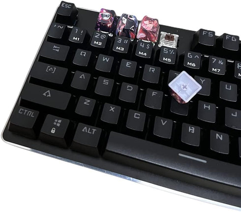 4 Keycap Set, 5-side Dye-subbed PBT Keycaps, R4 Keycaps for DIY OEM Gaming Mechanical Keyboard, Demon Slayer
