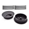 3-1/8 Inch (80mm) Black Wire Grommets and Cable Ties Kit, ABS Plastic Desk Hole Cover Cord Organizer