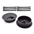 3-1/8 Inch (80mm) Black Wire Grommets and Cable Ties Kit, ABS Plastic Desk Hole Cover Cord Organizer