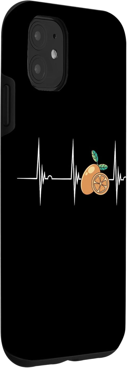 Funny Citrus Fruit Tart Kumquat Lover 11 Heartbeat EKG Pulse Citrus Sweet Orange Lover Kumquat Case for iPhone