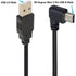 90 Degree Mini USB Cable 4.9FT, Black Left Angle, Mini 5pin USB B Male to USB 2.0 Male for GPS Dash Cam Data Sync.