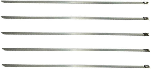 MroMax 13.78" Stainless Steel Cable Zip Ties, Multi-Purpose Metal Exhaust Wrap, 5pcs