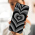 Compatible with Samsung Galaxy A10e Black Cute Heart Tunnel Center Love Pattern Shockproof Protective Anti-Slip Thin Slim Soft Black Phone Case Cover Shell
