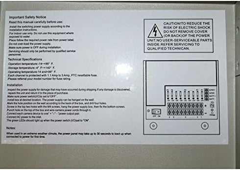 (PB04-03P) 4 3 EVERTECH Channel Ampere PTC Fuse CCTV DVR Security Camera Metal Power Supply Box