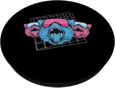 Virtual Reality Cats VR Headsets | Vaporwave Retro Graphic PopSockets Standard PopGrip