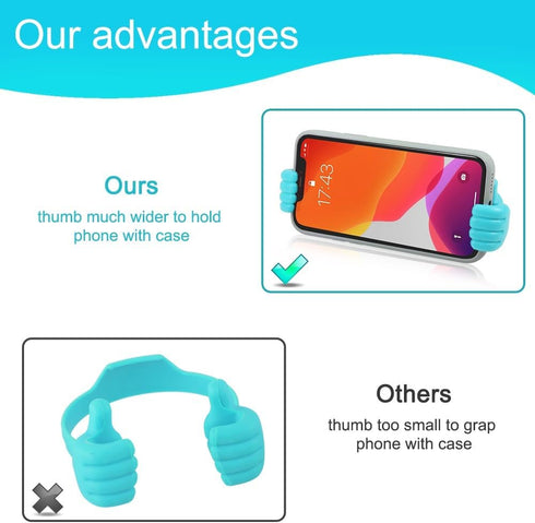 8 Pack Thumbs up Cell Phone Holder, Adjustable Silicone Tablet Stand, Portable Desktop OK Stands for Smart Phones