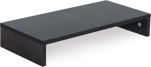 TEAMIX 20 inch Monitor Stand Riser, Wood Stand for Desk, Computer Stand with Keyboard Organizer, Black