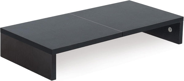 TEAMIX 20 inch Monitor Stand Riser, Wood Stand for Desk, Computer Stand with Keyboard Organizer, Black