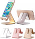 Gold Aluminium Alloy Cell Phone Stand, Universal Desktop Holder for All Mobile Smartphones, Office Decor