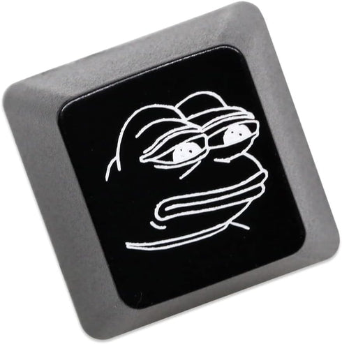 KPREPUBLIC Novelty Shine Through Keycaps, ABS Etched Backlit Black Red R1 ESC Sad Frog THX Meme Internet Trends