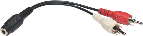 TRIPP LITE P316-06N 6-Inch 3.5mm Mini Stereo to Two RCA Audio Y Splitter Adapter Cable, Black