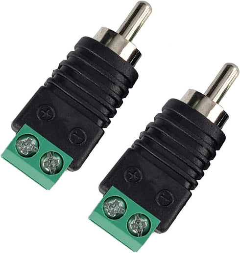 RCA Plugs for Speaker Wire, RCA to AV Screw Terminal Connector, Solderless Adapter Audio/Video Speaker Wire Connectors