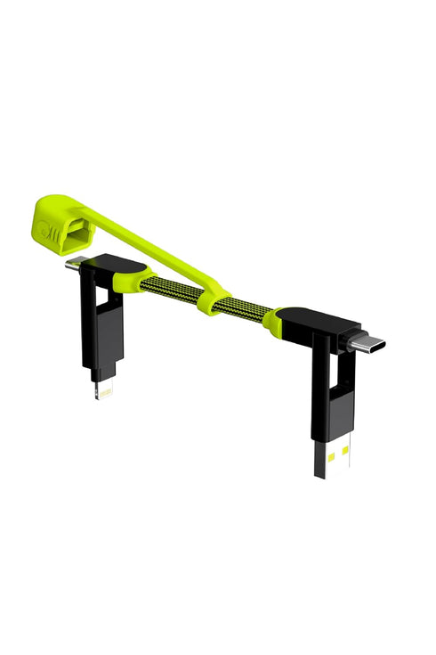Rolling Square inCharge XL Pocket 6-in-1 Portable Universal Charging Cable, 100W Ultra-Fast Charging, 0.5ft/15cm,