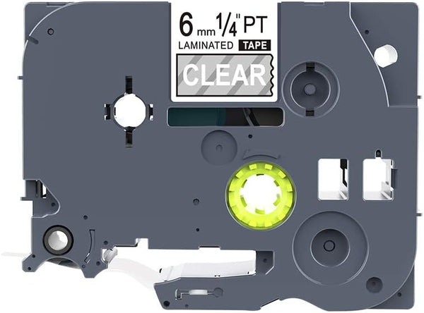 1PK White on Clear Standard Laminated Label Tape, Compatible for Brother P-Touch TZe-115 TZ115 TZe115 (6mm x 8m)