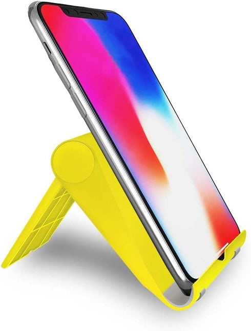 Adjustable Cell Phone Stand for Desk - Portable Phone Holder for Most Smartphones (Yellow)
