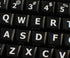 English US Large Letters Keyboard Stickers, Matte Non Transparent, Black Background
