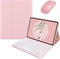 Keyboard Case for Galaxy Tab A7 Lite 8.7 inch - Detachable Candy Color Keyboard Cover with Bluetooth Mouse, Pink