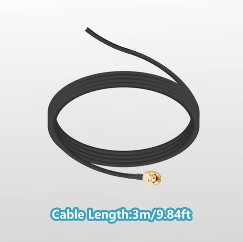 433 MHz Antenna 3dBi SMA Male Adapter - 3M RG174 Cable with Magnetic Base for Raspberry Pi, NFC, GSM, ISM, CUL, USB