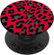 Cute Black Leopard Print Pattern Design for Women on Red PopSockets: Swappable Grip for Phones & Tablets