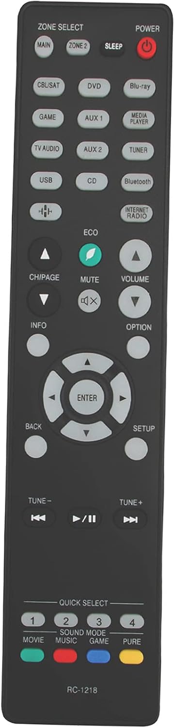 RC-1218 Replacement Remote for Denon Audio/Video Receiver AVR-S730H, AVR-S930H, AVR-X1400H, AVRS940H, AVRX2500H,