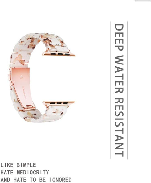Light Apple Watch Band - Fashion Resin for Apple Watch Series 8, 7, SE, 6, 5, 4, 3, 2, Nougat White