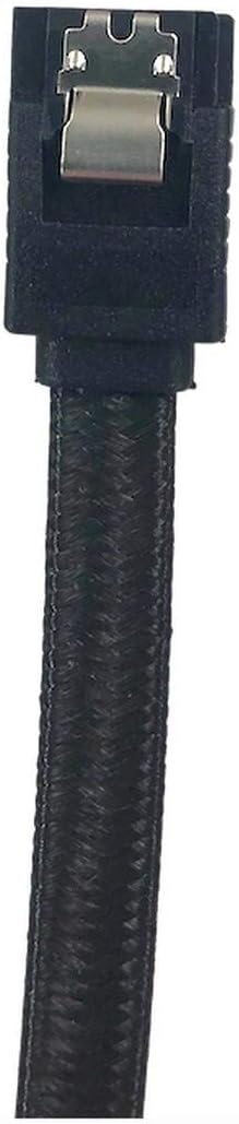 2-Pack 40 SATA III Straight Nylon Sleeved Cable with Locking Latch, Black (F03-40SLBK-2)