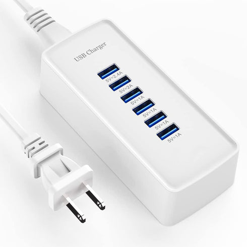 Generic USB Fast Charger, 6-Port Portable Charging Station, Suitable for Various Devices, Compatible