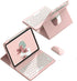 Keyboard Case for iPad 9th 8th 7th Gen 10.2 inch with Mouse, 360° Rotating Kickstand, Clear Back Cover
